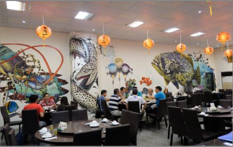 康定海鲜餐厅墙体彩绘